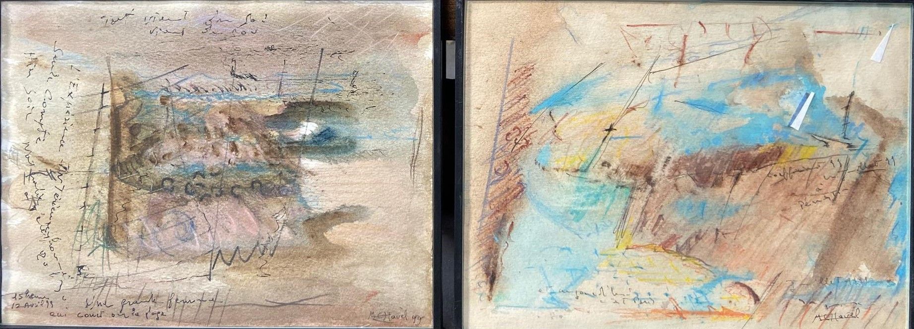 Null 玛丽-热纳维耶夫-哈维尔（Marie-Geneviève HAVEL）(1931-2017)

构成, 1999

纸上水墨和水彩。右下方有签名和日期&hellip;