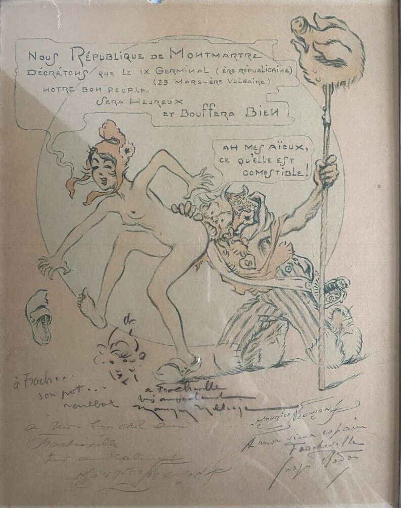 Null 莫里斯-纽蒙特 (1868 - 1930)

蒙马特共和国

石版画，用铅笔题写。

28 x 23 cm