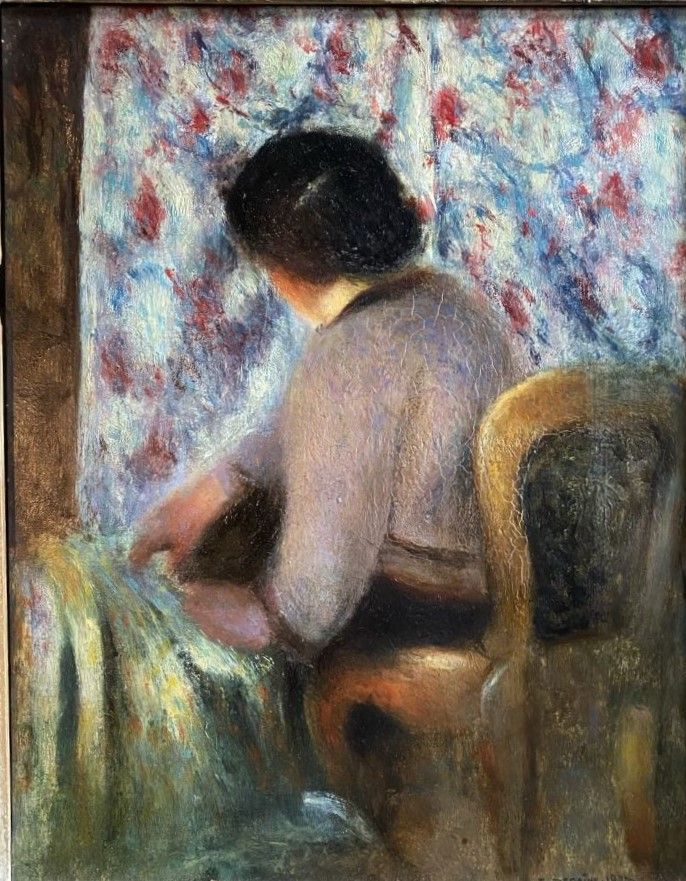 Null 爱德华-迪嘉内 (1887 - 1967)

拿着布的女人

纸板上的油画，已签名。背面有Théophile Briant的标签。

35 x 27 &hellip;