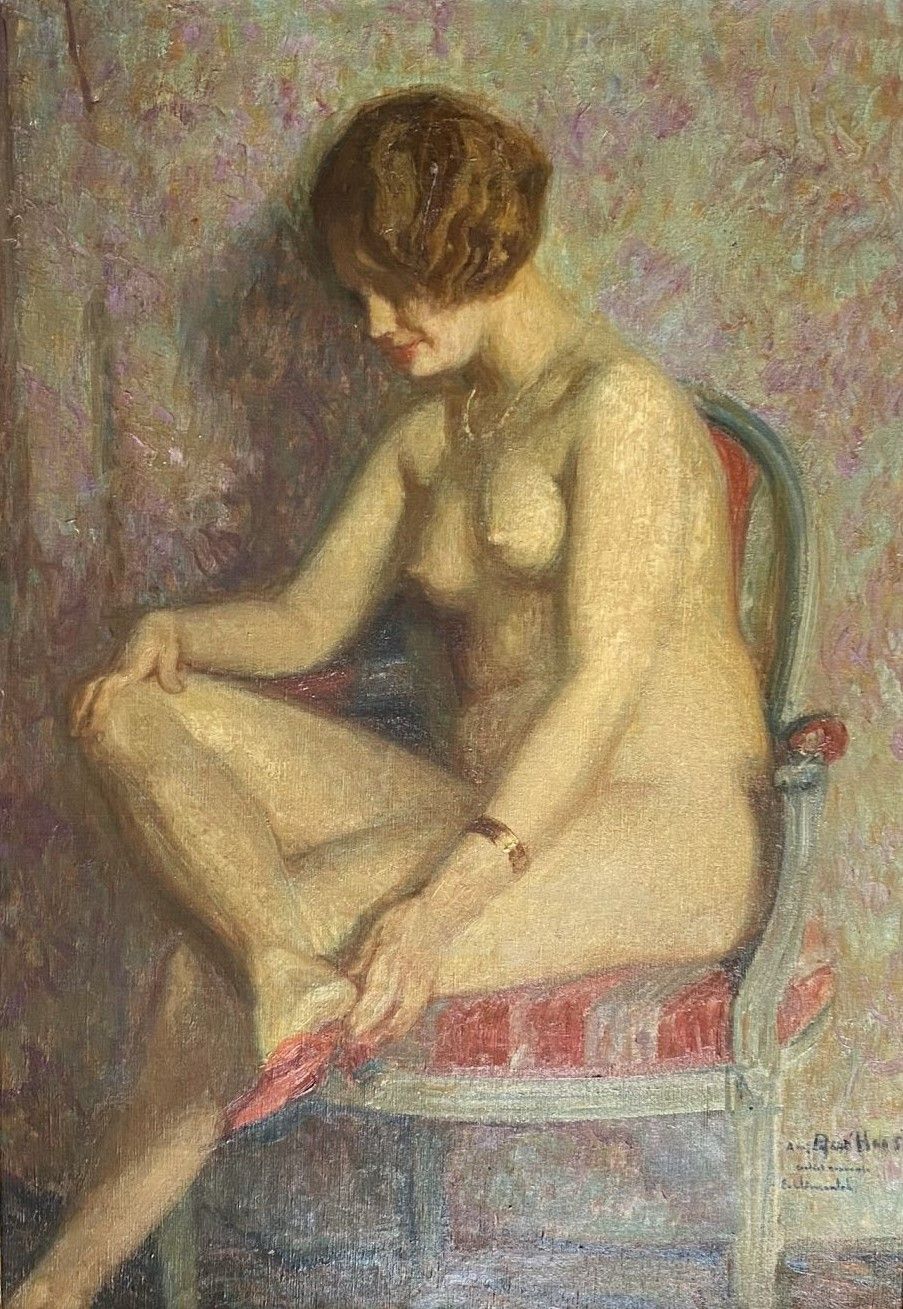 Null early 20th century school 

Woman sitting on a chair

Oil on canvas, signed&hellip;