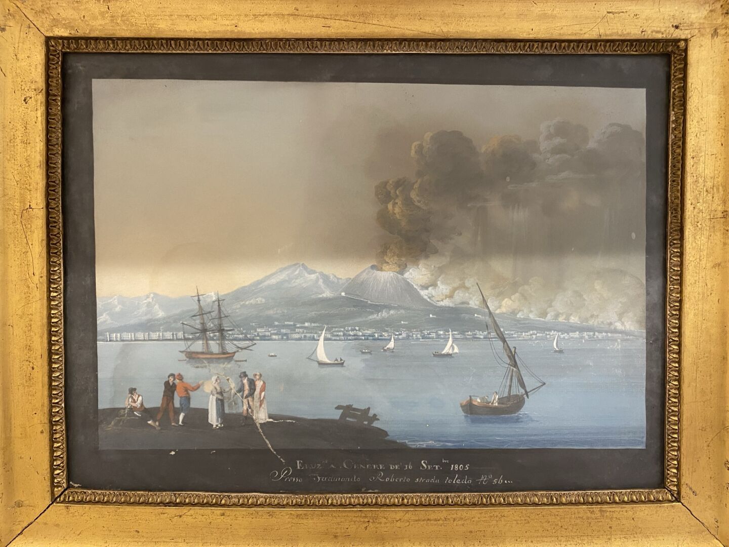 Null 19世纪的纳波利特学校

维苏威火山喷发前的那不勒斯湾

水粉画

32 x 44 厘米

(泪水)
