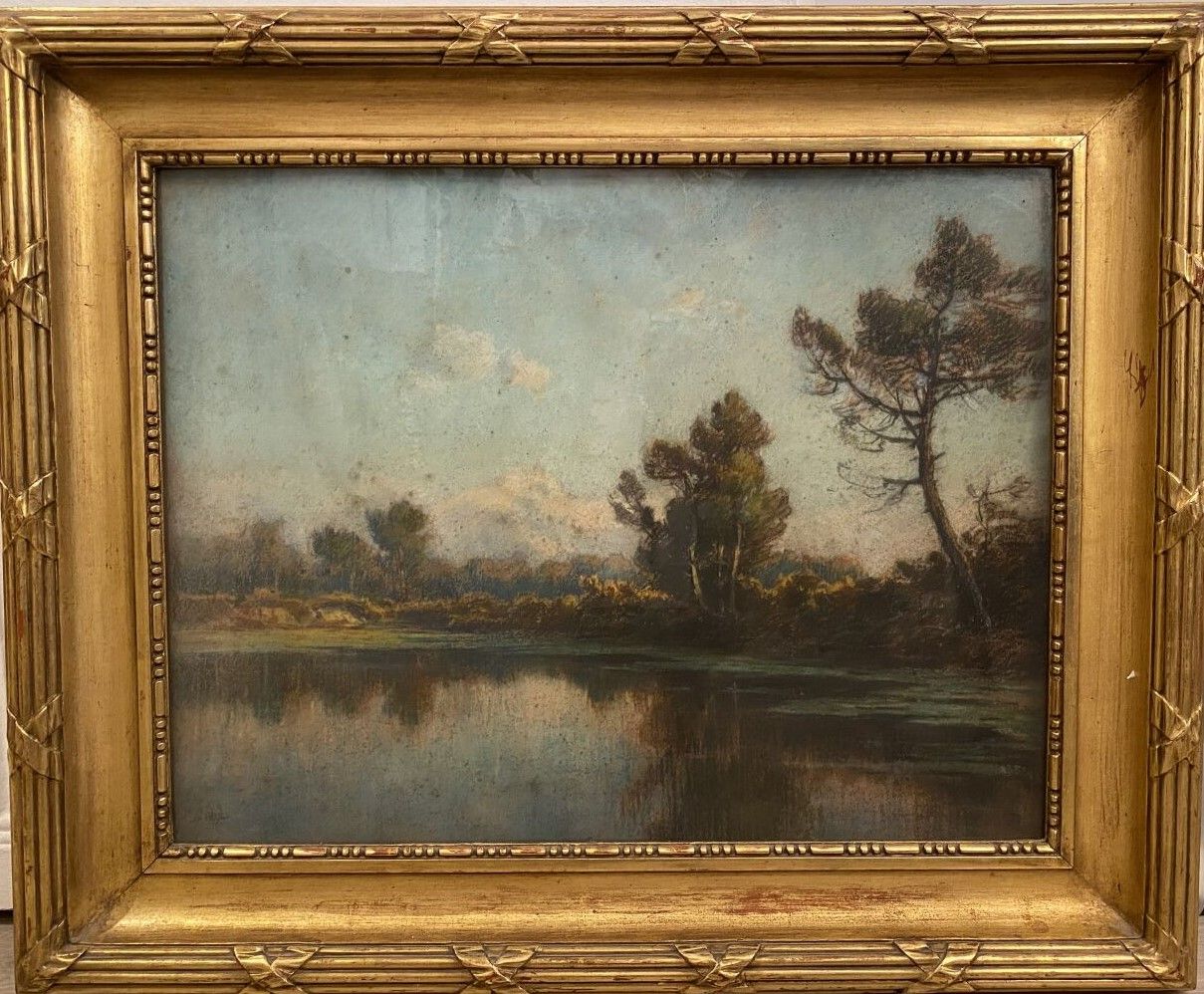 Null Louis Marius GUEIT (1877-1956)

Landschaft am Fluss 

Pastell, signiert unt&hellip;
