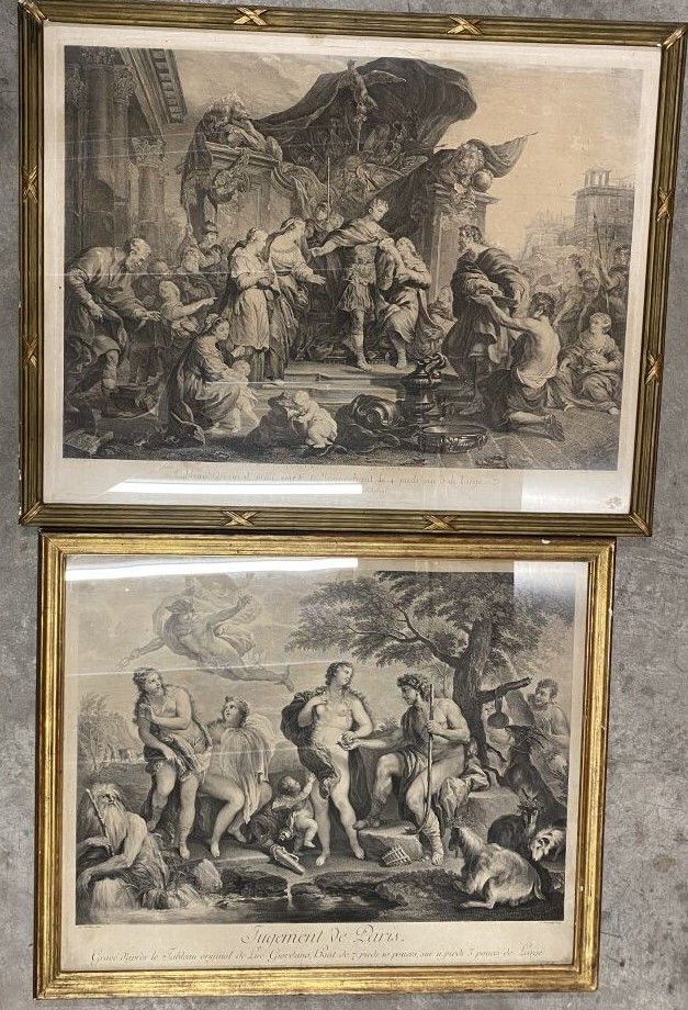 Null Set of seven framed engravings in black and white, including: The Judgment &hellip;