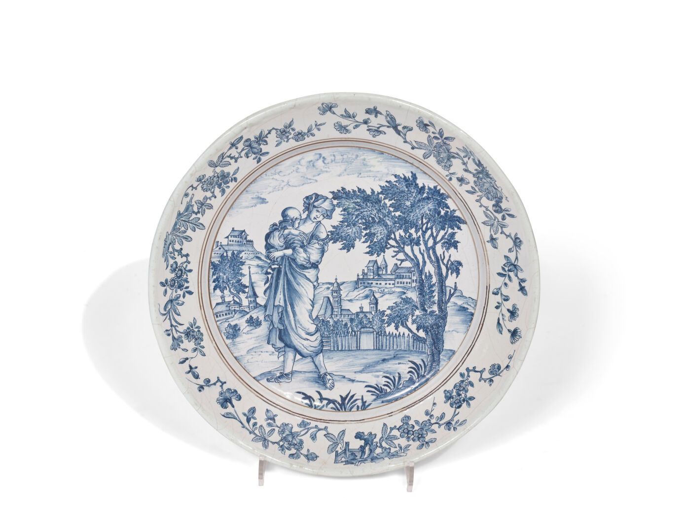 Null Sinceny
Earthenware plate decorated in blue monochrome after an engraving b&hellip;