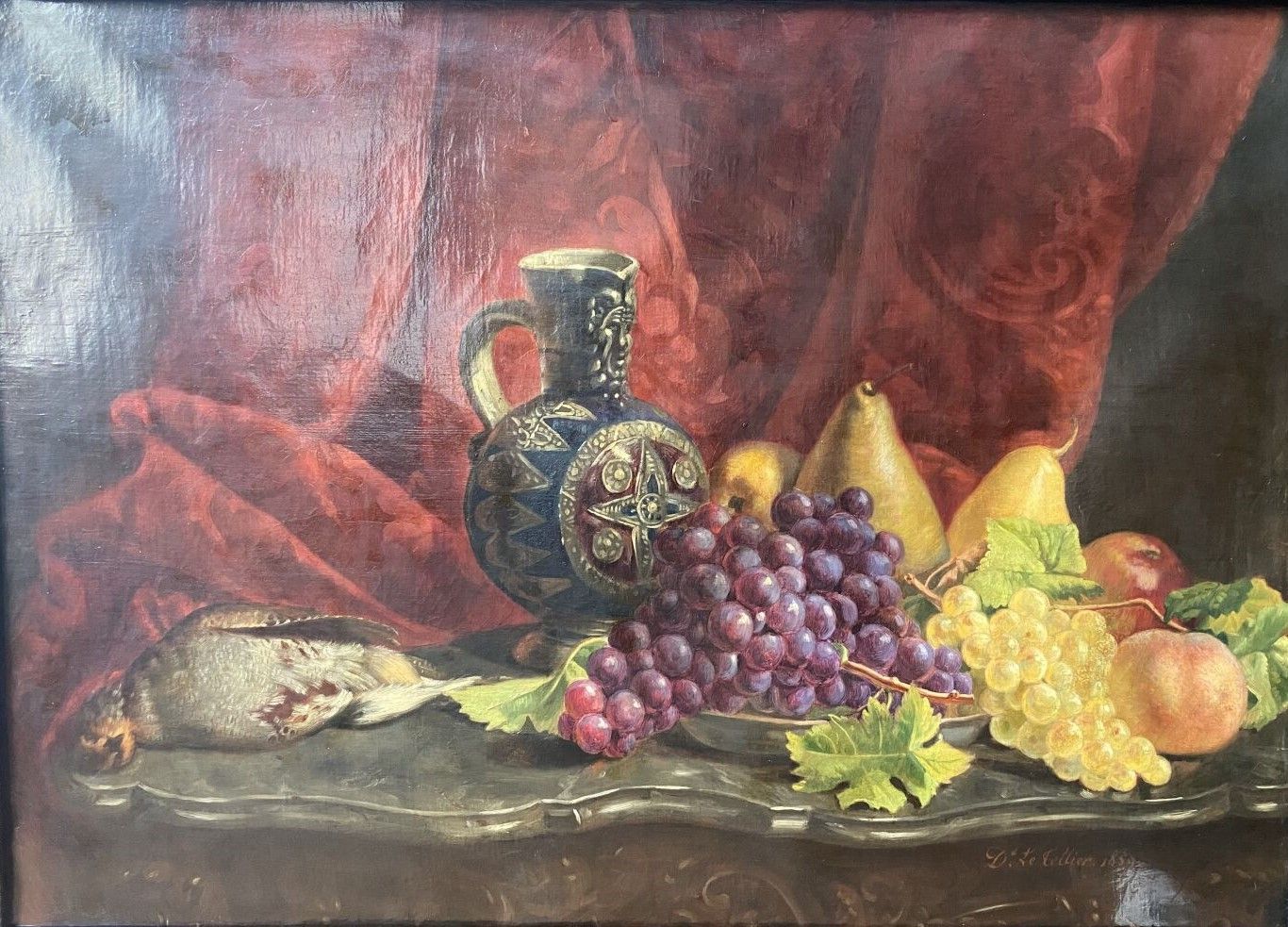 Null 19th century FRENCH SCHOOL 

Still life with a pitcher

Oil on canvas signe&hellip;