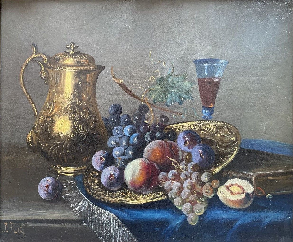 Null French school of the 19th century 

Still life with a fruit tray and a verm&hellip;