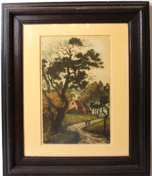 Null 20th century FRENCH SCHOOL

Breton landscape animated.

Lithograph in color&hellip;