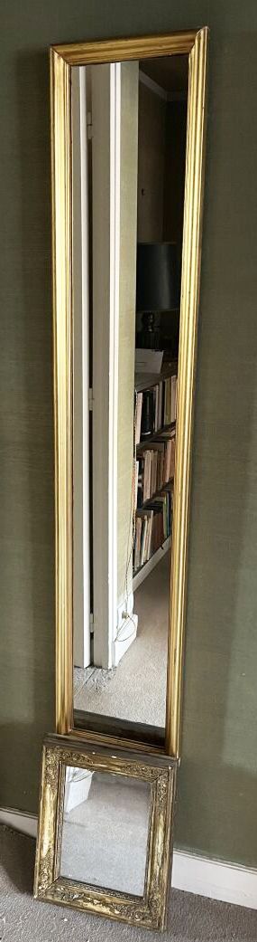 Null TWO MIRRORS in gilded wood 

140 x 22,5 cm and 25,5 x 20 cm