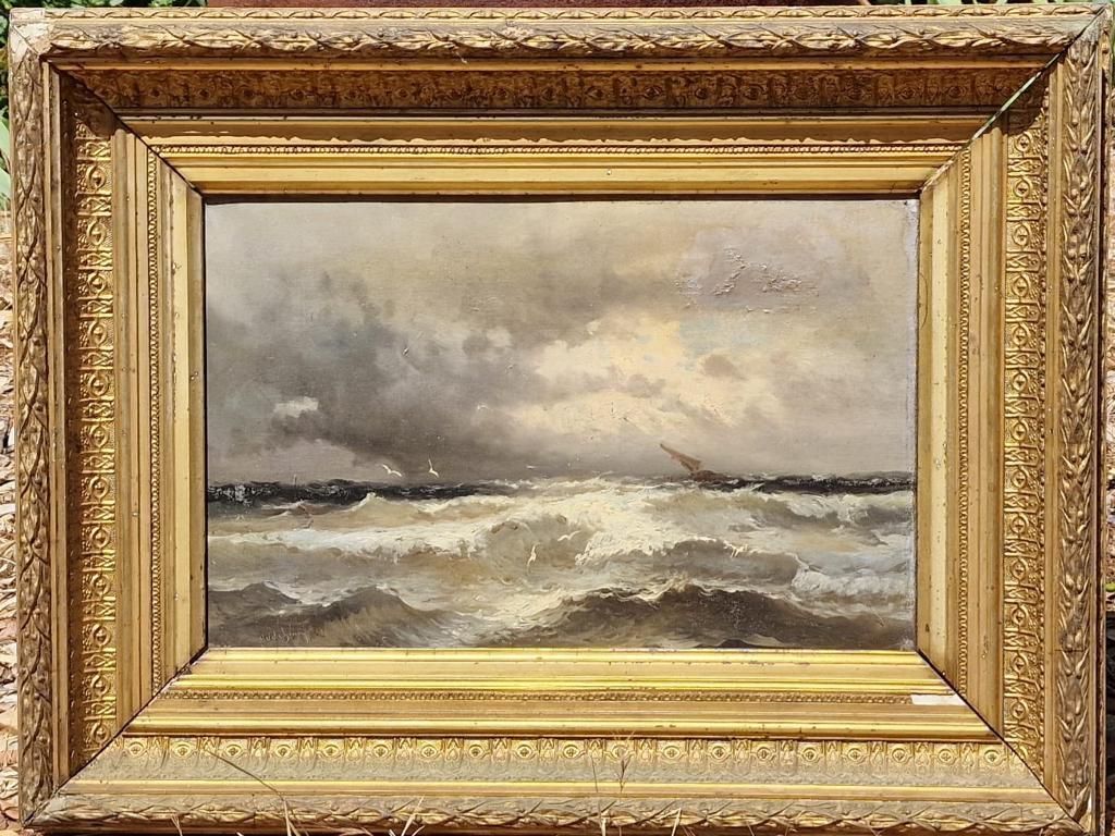 Null School of the 19th century 

Marine 

Oil on canvas, signed lower left. 

2&hellip;
