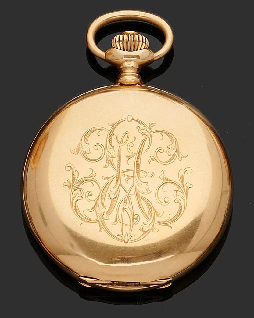 Null ZENITH
Savonnette-Taschenuhr aus 750er Gelbgold mit Monogramm auf der Vorde&hellip;
