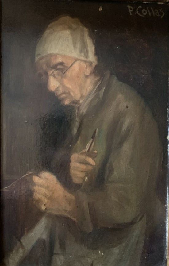 Null Paule COLLAS, Joseph BAIL的学生
一个人的画像
右上角有签名的板面油画。 
18 x 11 cm (见图)