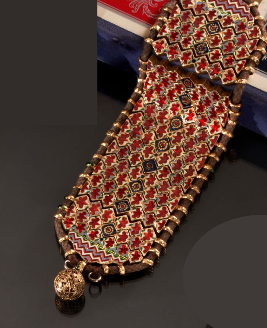 Null Large bracelet articulé en or jaune 750 millièmes et argent, les maillons r&hellip;