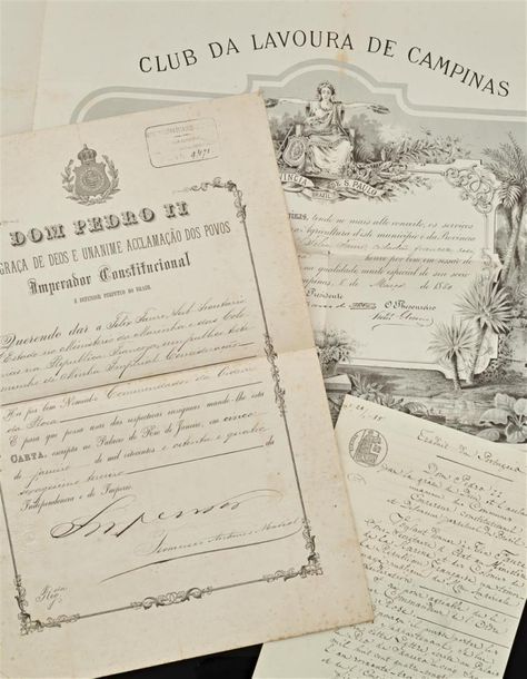 Null Empire du Brésil - Ordre de la Rose, fondé en 1829, brevet de commandeur à &hellip;