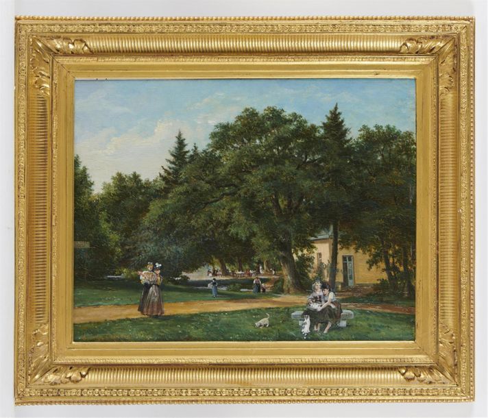 Null Georges CROEGAERT (1848-1923)
Elégantes dans un jardin
Huile sur panneau si&hellip;