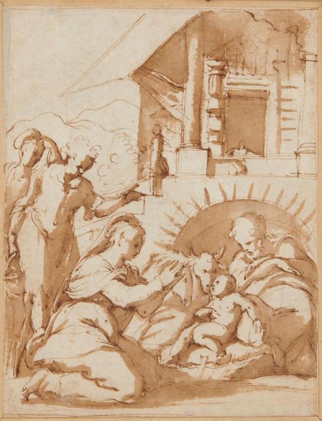 Null Giorgio VASARI (1511-1574)
L'Adoration des bergers
Plume et encre brune sur&hellip;