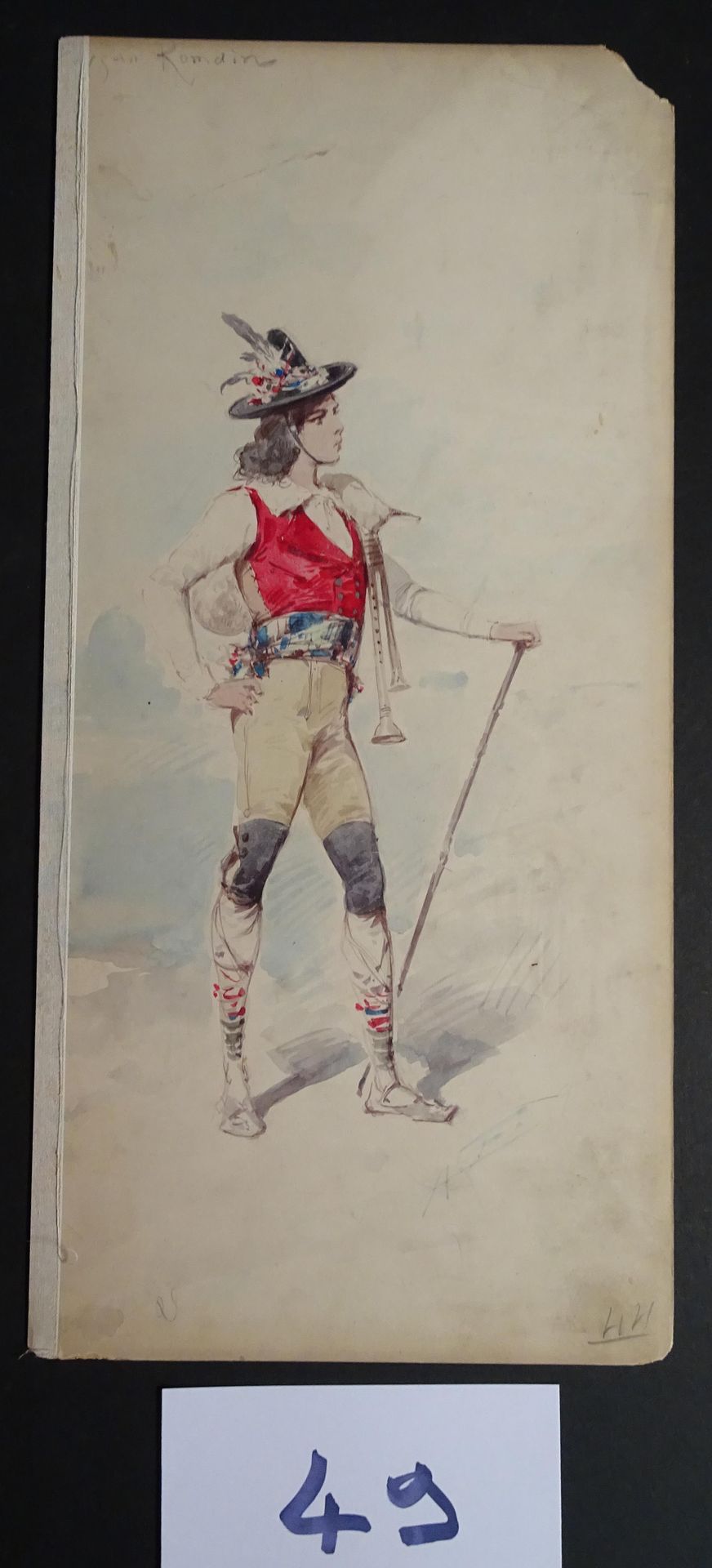 EDEL EDEL ALFREDO ( 1859-1912)

"Romdin peasant". Gouache, watercolour and ink s&hellip;