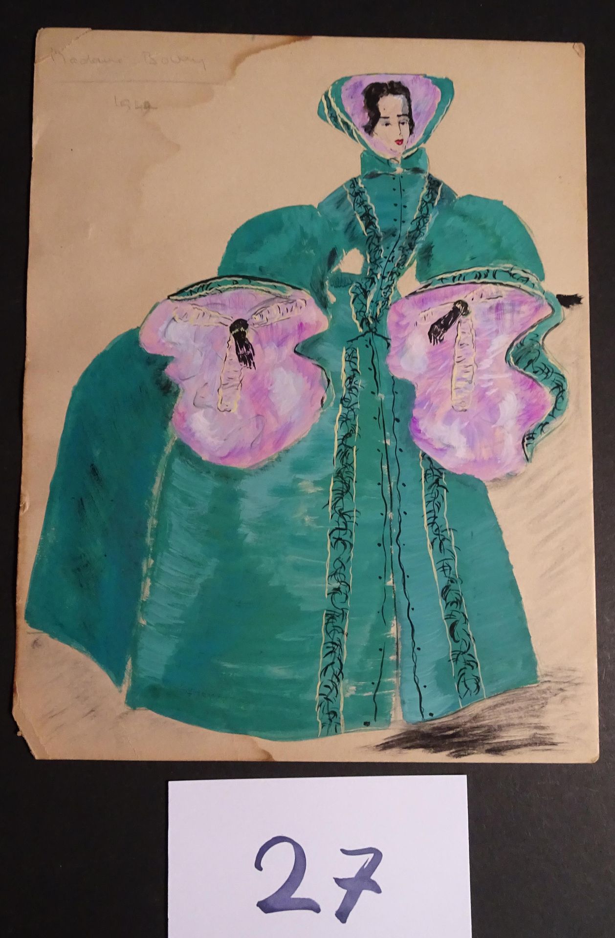 PLUNKETT WALTER 普朗克特-沃尔特（1902-1982年

"文森特-米内利的《包法利夫人》，约1949年。为詹尼弗-琼斯创作的礼服。水粉画在木板&hellip;