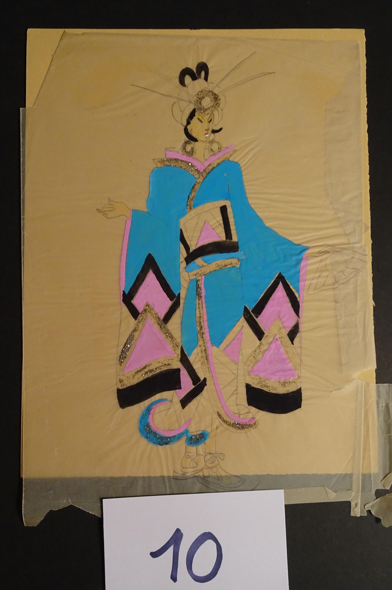 BRUNELLESCHI 布鲁内莱斯基 ( 1879-1949 )

约1920年为音乐厅创作的 "日本舞曲"。水粉画和铅笔在描图纸上的组合，共2套。无符号。每&hellip;