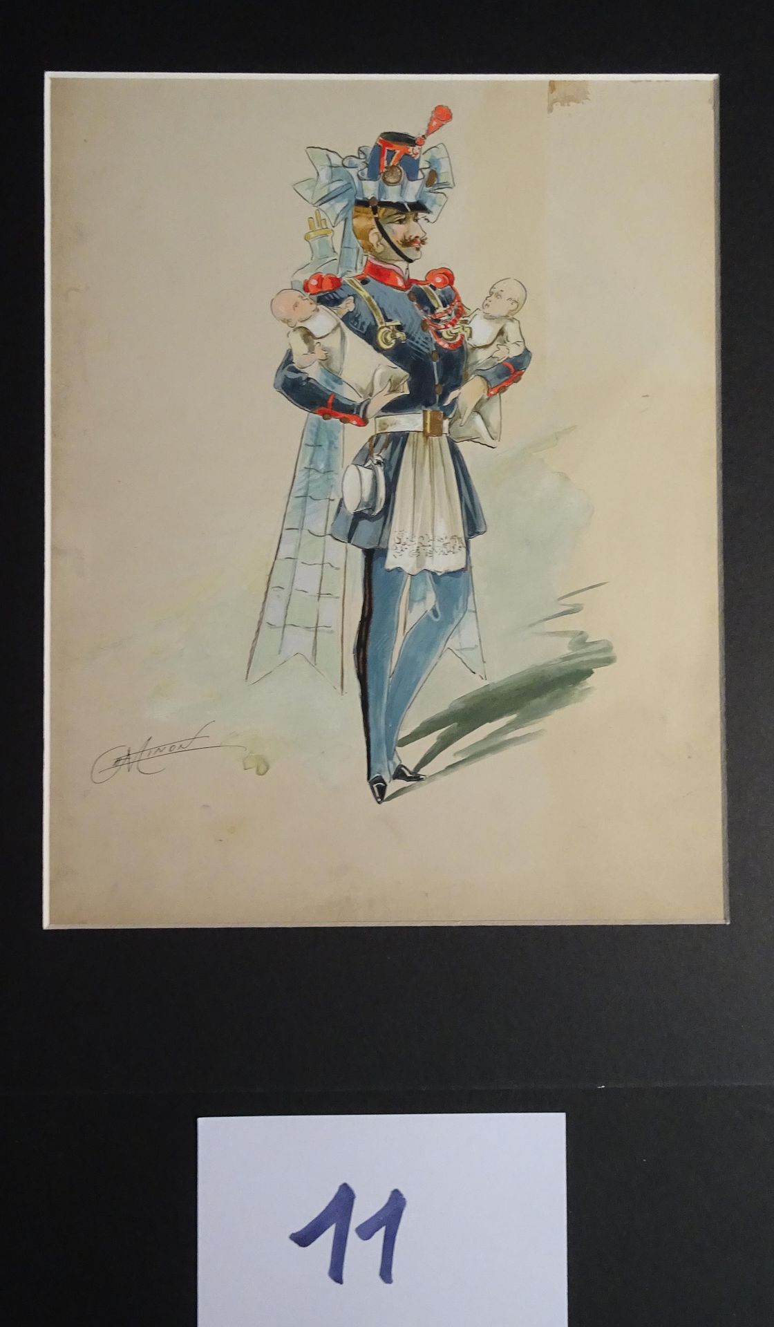 MINON 铭恩公司

"护士和保姆"，约1880年为一本杂志拍摄。为一家杂志制作2个服装模型。水粉水彩画，背面有签名和标记。32 x 25厘米每幅。(更多的p&hellip;