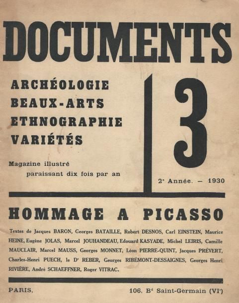 Null DOCUMENTS 3 (Revue). Archéologie, beaux-arts, ethnographie, variété : magaz&hellip;