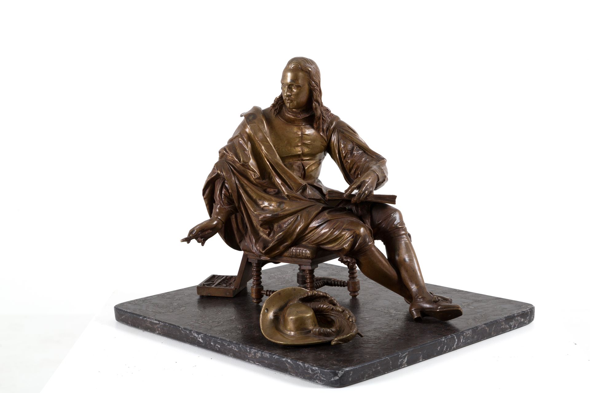 A. J. PEIFFER. Bronze sculpture 'RAPHAEL'. Signed AUGUSTE JOSEPH PEIFFER (Paris,&hellip;