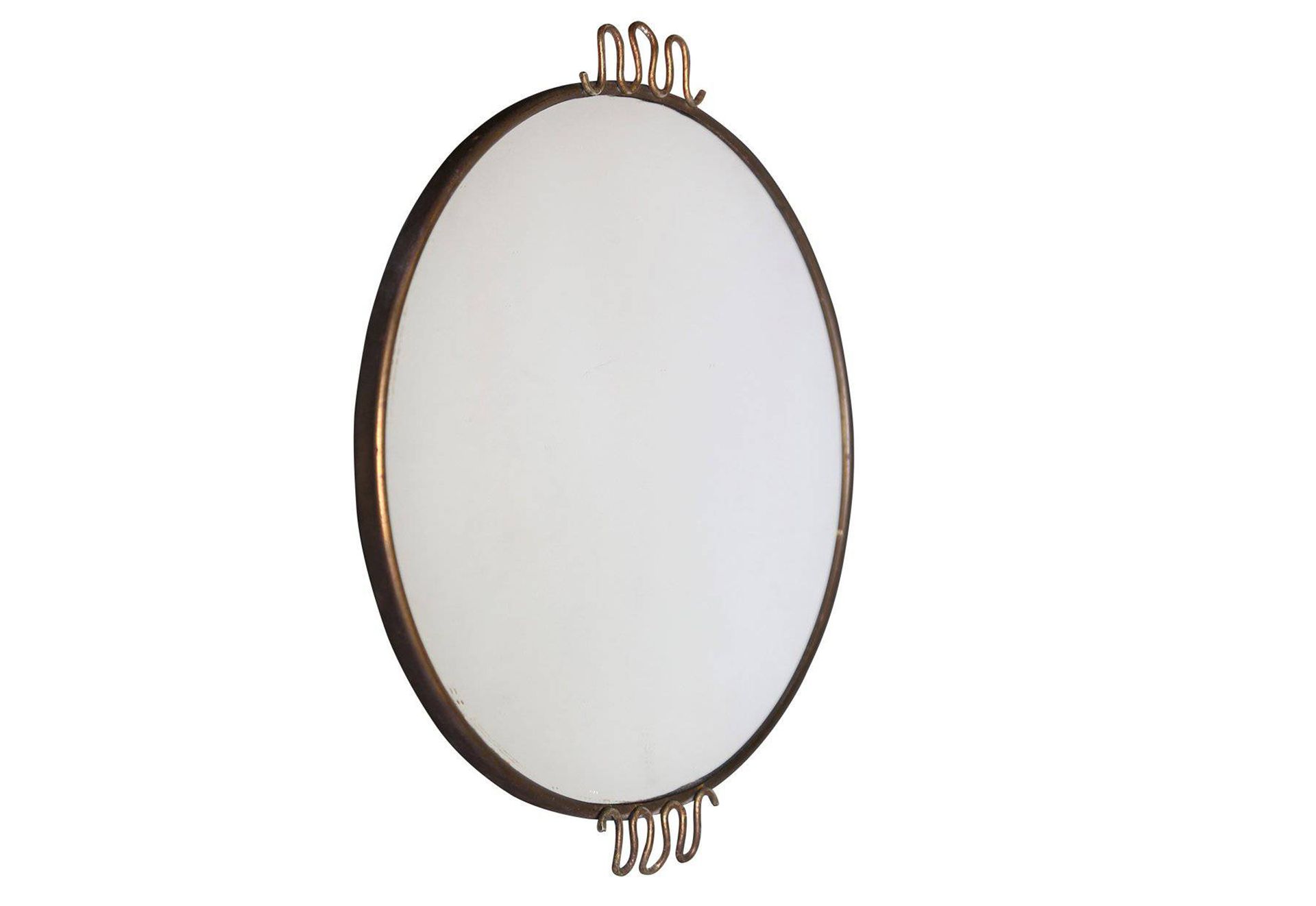 OSVALDO BORSANI. Brass mirror. 1950s 奥斯瓦尔多-博尔萨尼（1911年，瓦雷多-1985年，米兰）。黄铜和铝框架的镜子。19&hellip;