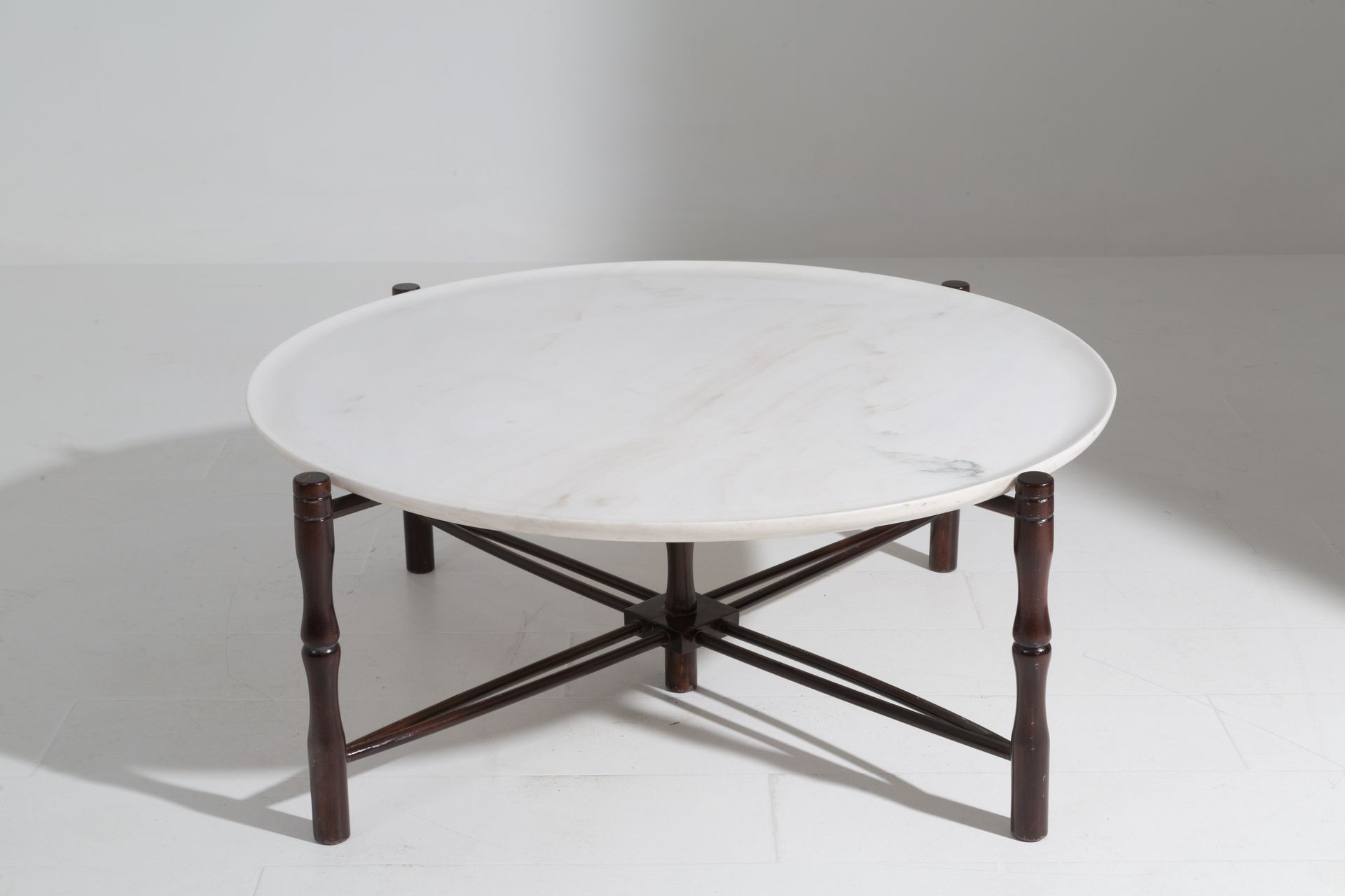 GIUSEPPE SCAPINELLI. Wooden and marble table. 50s GIUSEPPE SCAPINELLI (Modène, 1&hellip;