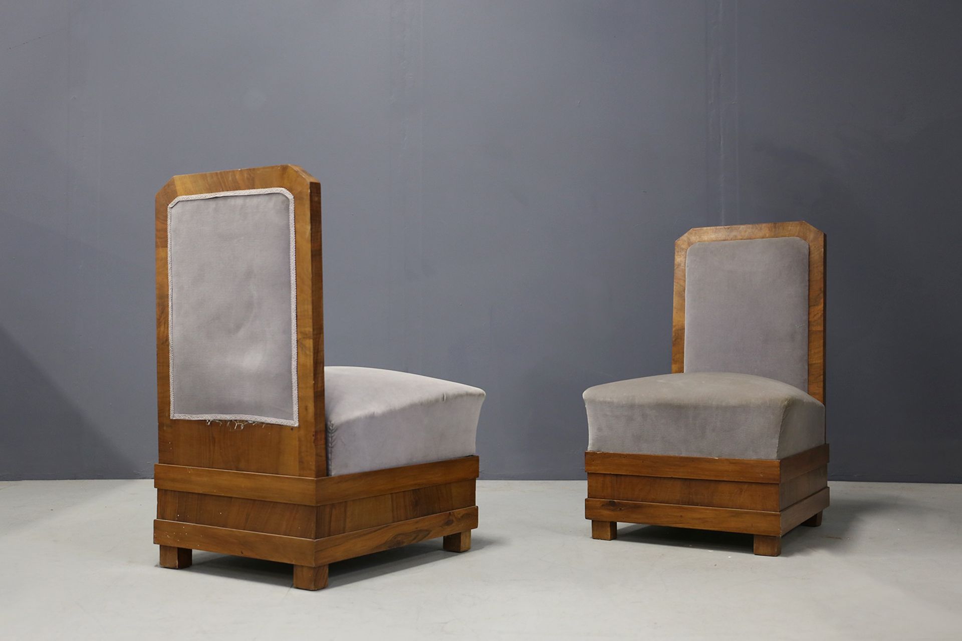 ALFIO FALLICA. Pair of Art Deco velvet armchairs ALFIO FALLICA (Paternò, 1898 - &hellip;