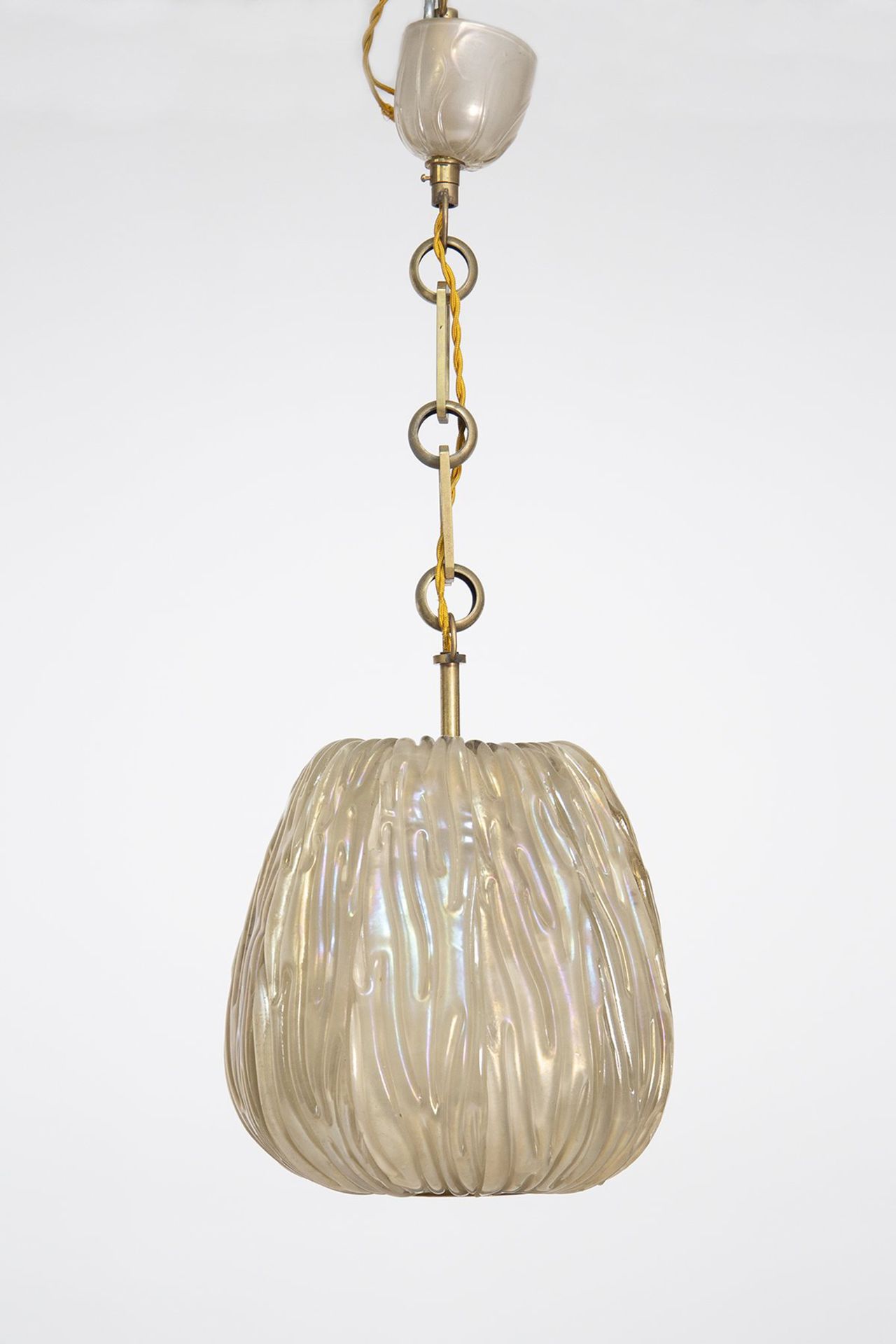 VENINI. Iridescent glass chandelier. 1940s Lustre en verre irisé. Production VEN&hellip;