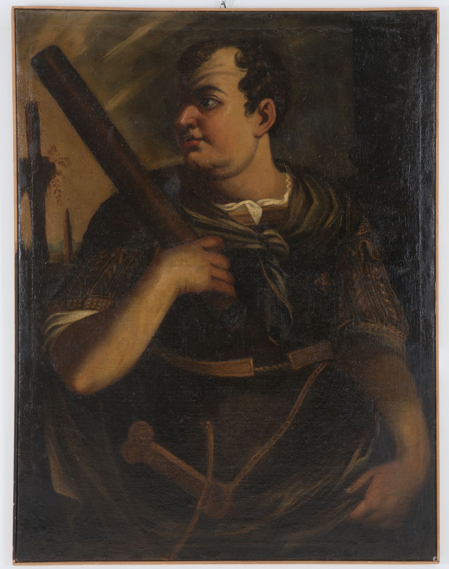 Painting "THE EMPEROR VITELLIO" 描绘 "维多利亚皇帝 "的布上油画。17世纪。121x92 cm 约。
