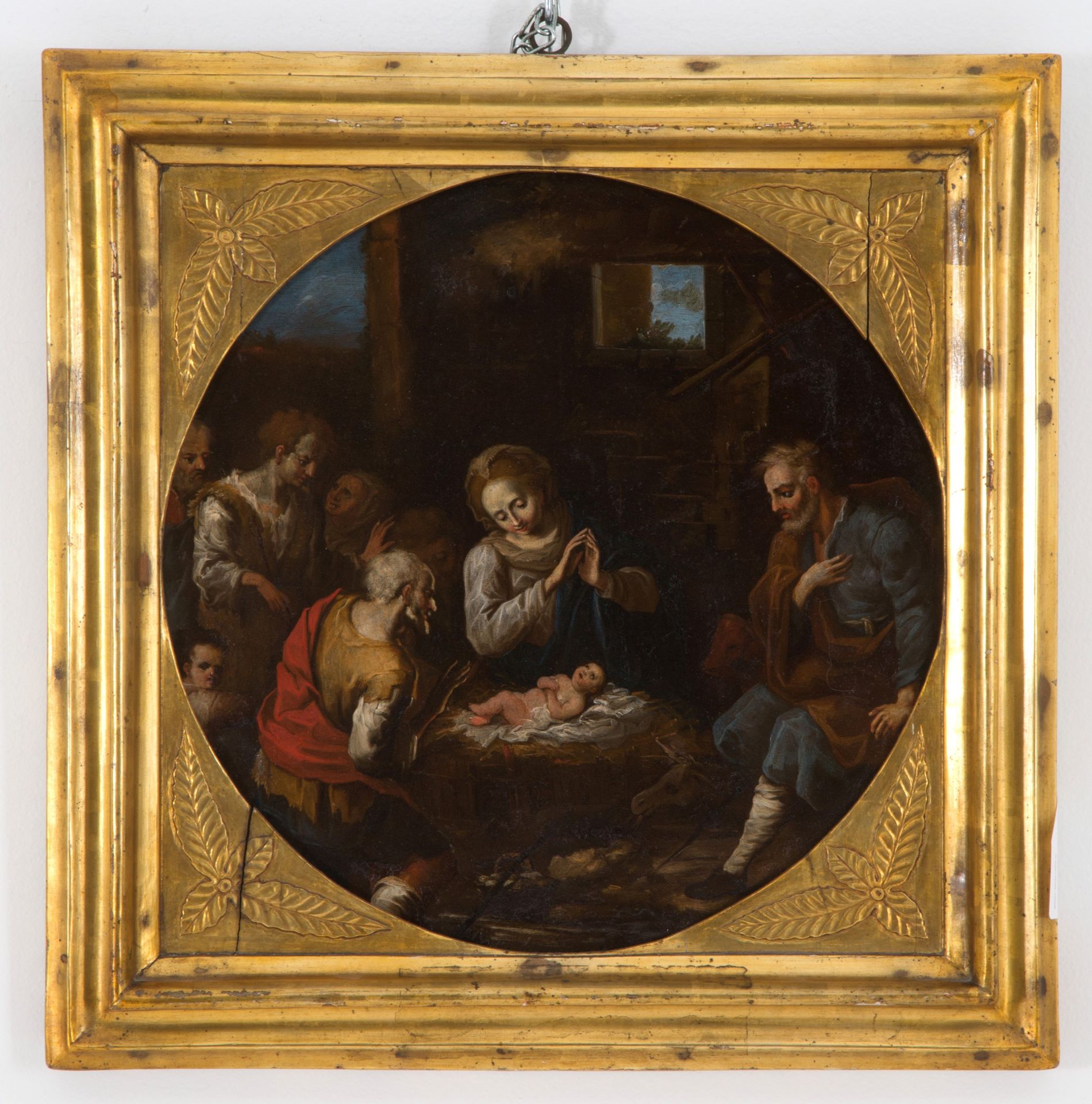 Painting "HOLY FAMILY" PEINTRE LIGURE DU 18ÈME SIÈCLE. Peinture à l'huile sur cu&hellip;