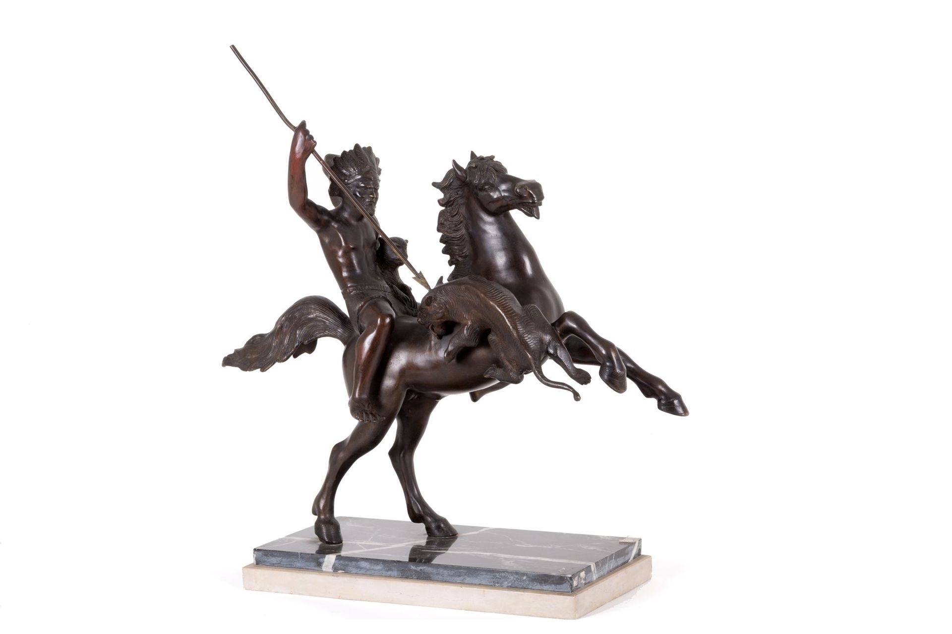 TOMMASO CAMPAIOLA. Bronze sculpture ''KNIGHT STRIKING LION'' TOMMASO CAMPAIOLA (&hellip;