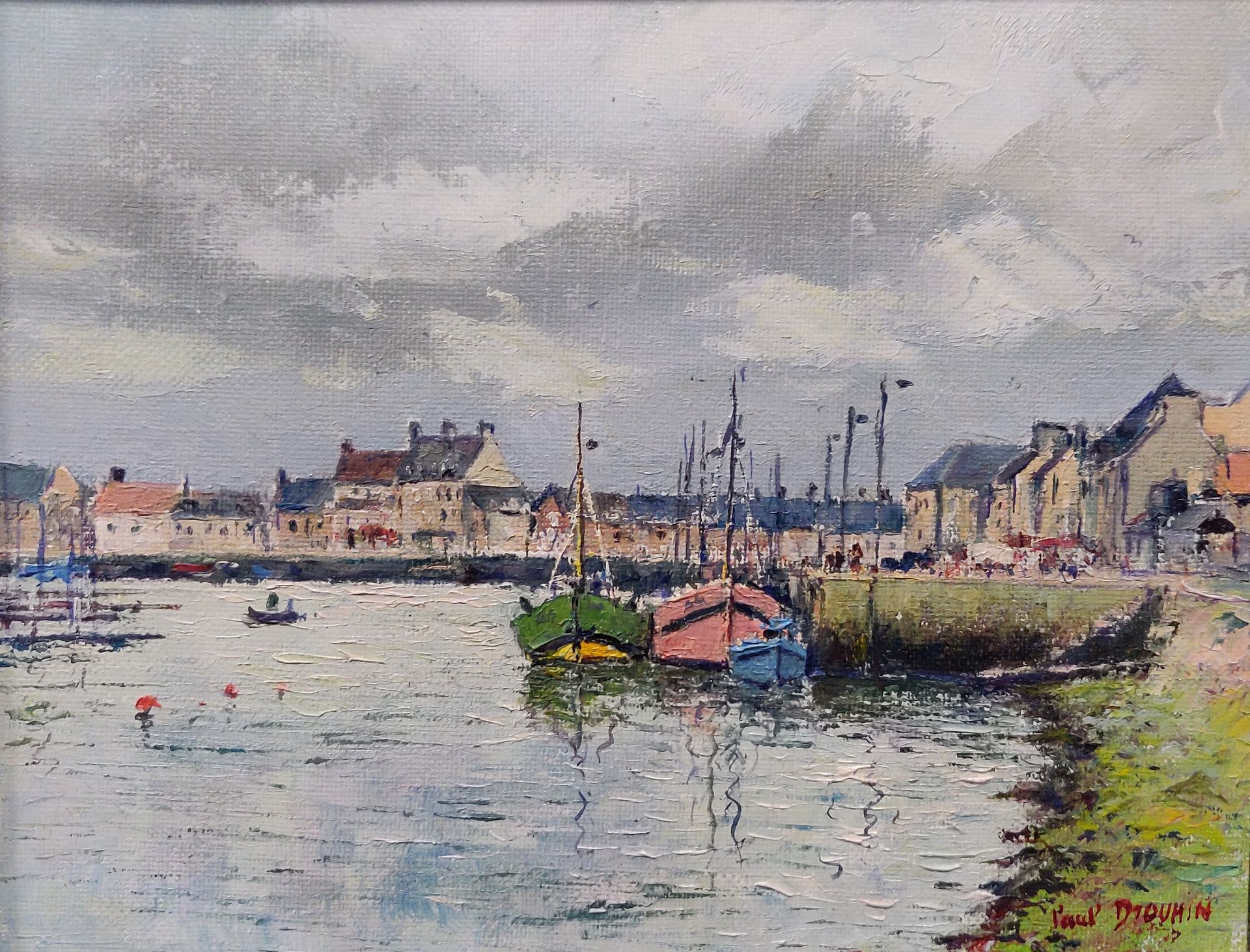 Null Paul DROUHIN. The port of Saint Vaast la Hougue. Oil on canvas signed in th&hellip;