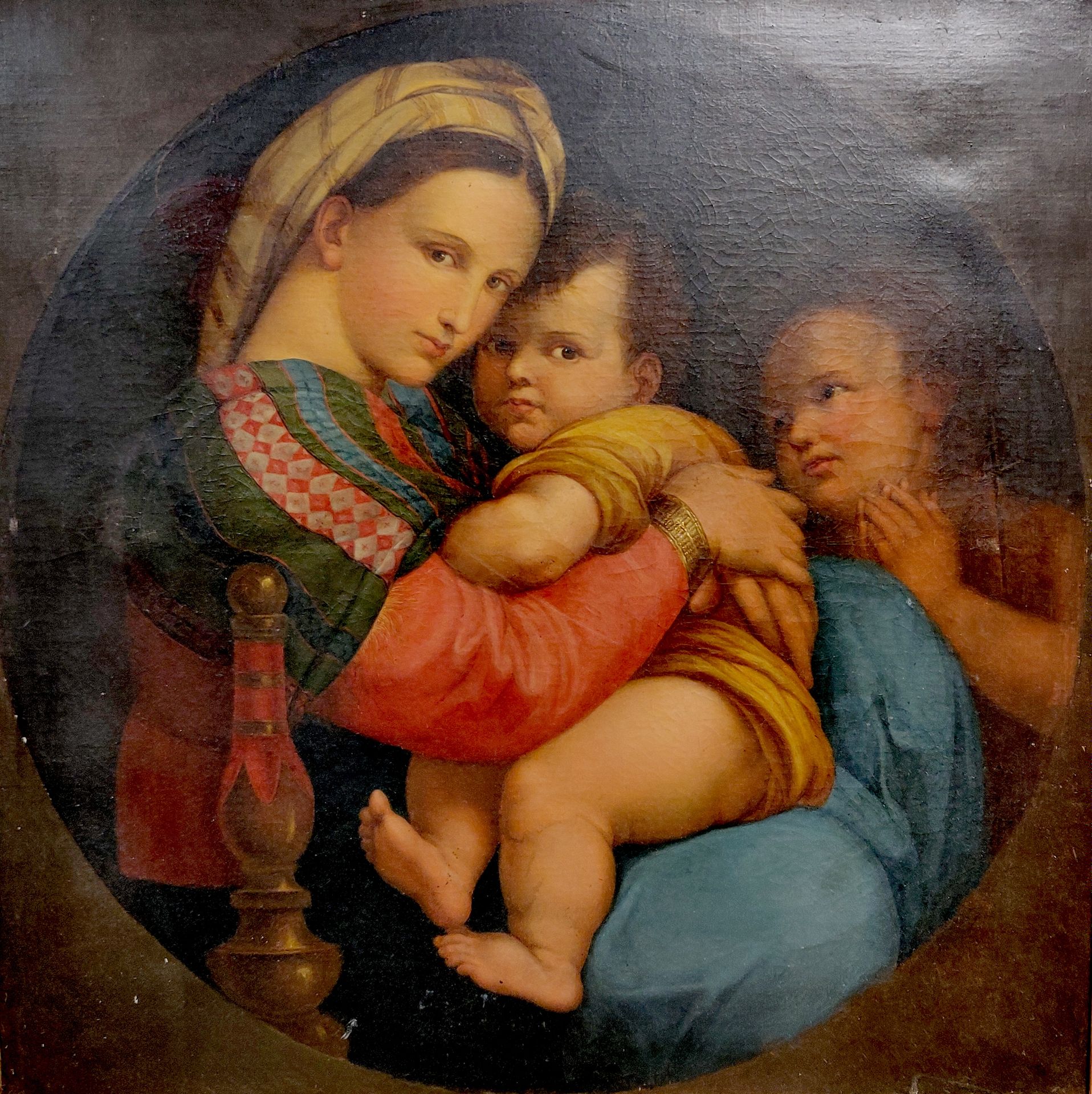 Null Scuola del XIX secolo, dopo RAFFAELLO (1483-1520). La Madonna con una sedia&hellip;