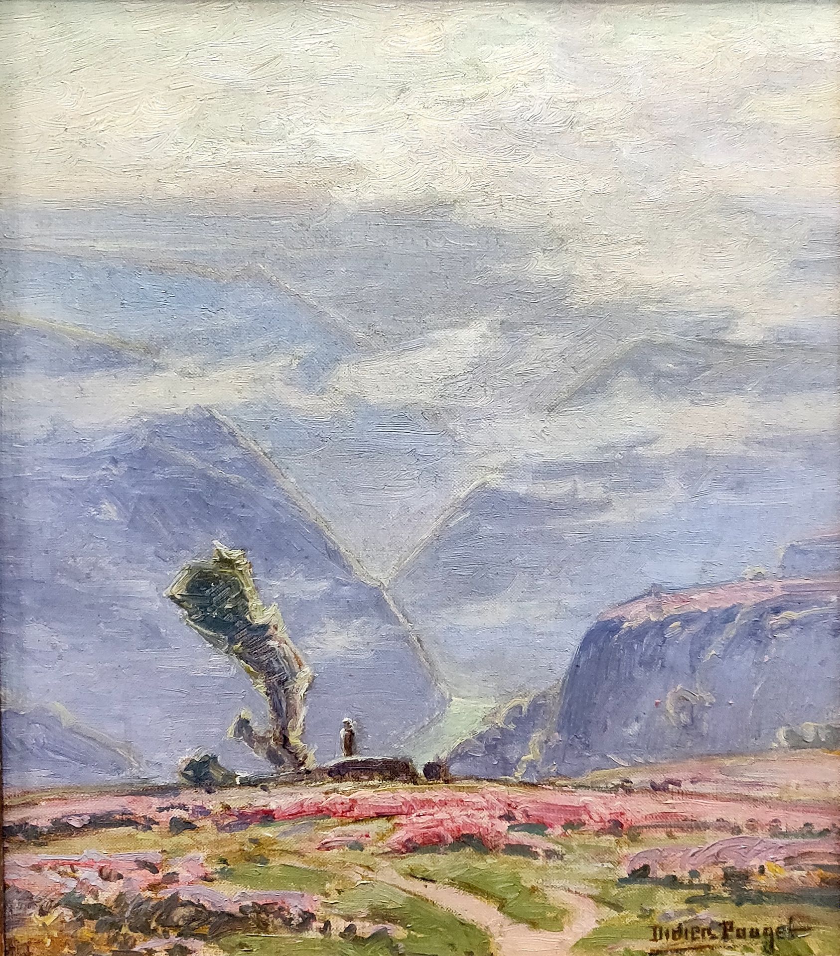 Null William DIDIER-POUGET (1864-1959), La brume se lève sur les Gorges de la Do&hellip;