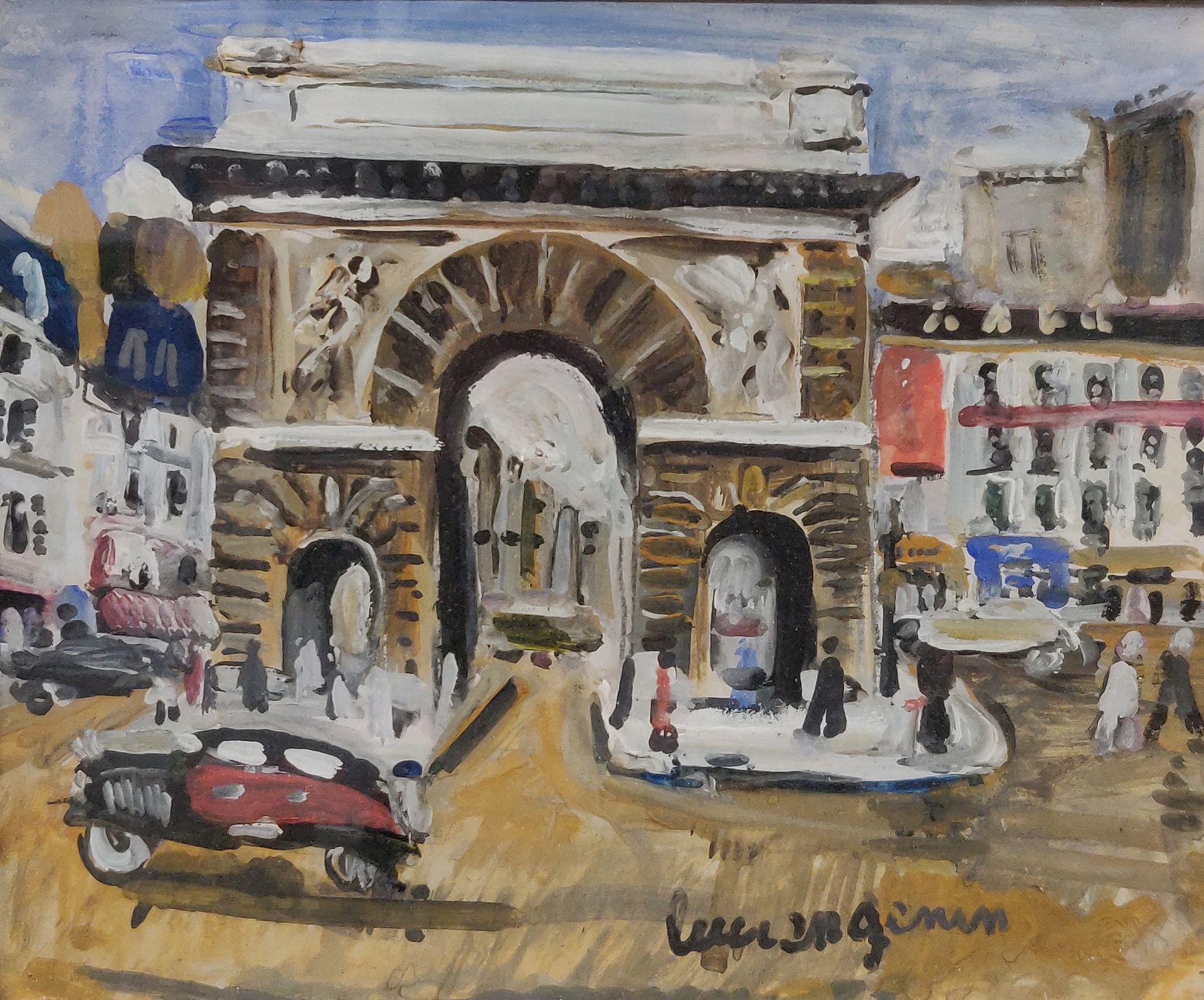 Null 
School of the 20th century. View of the Porte Saint-Martin. Gouache on pap&hellip;
