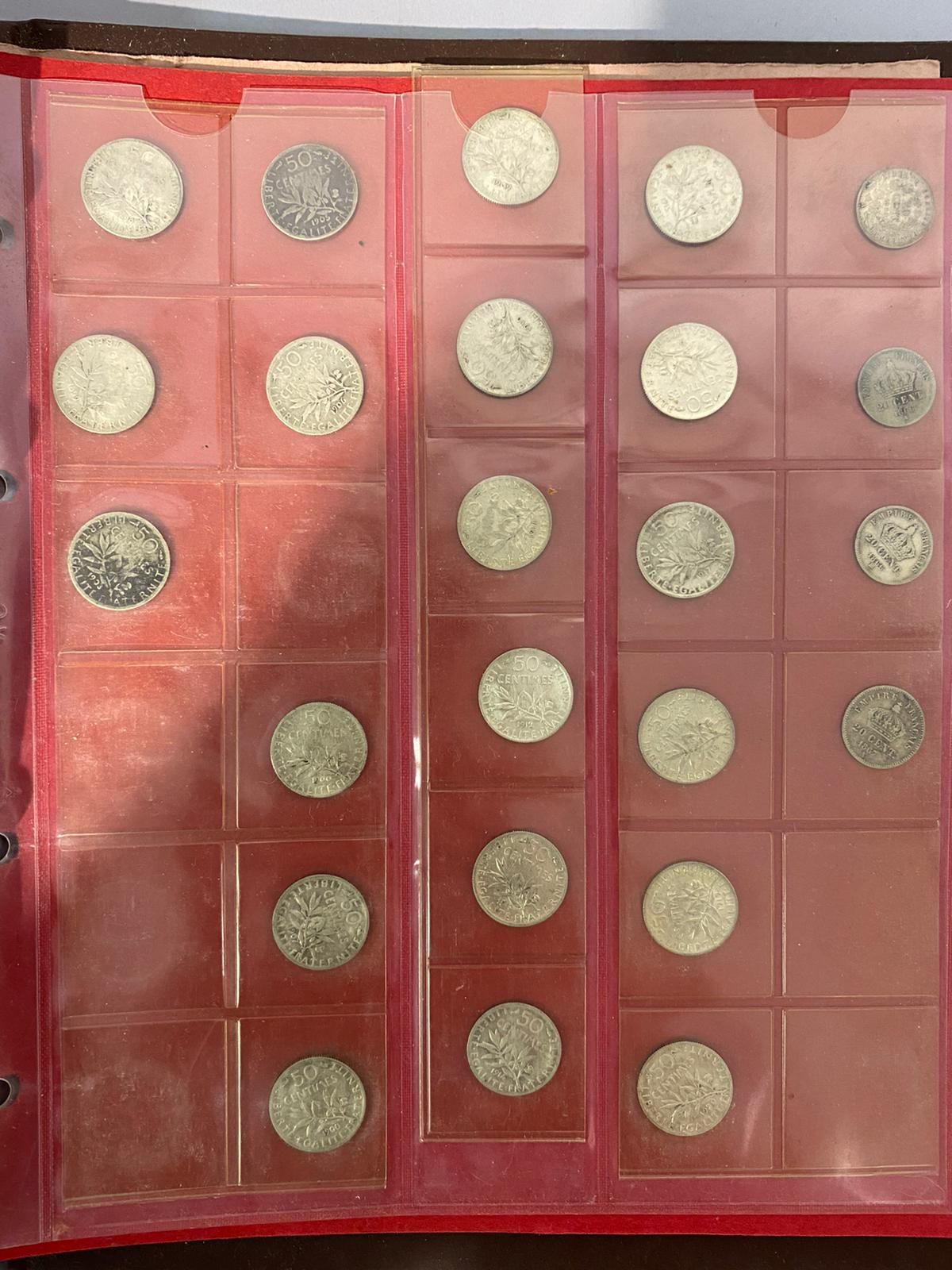 Null NUMISMATICS : Lot of silver and metal coins including 7 x 50 francs Hercule&hellip;