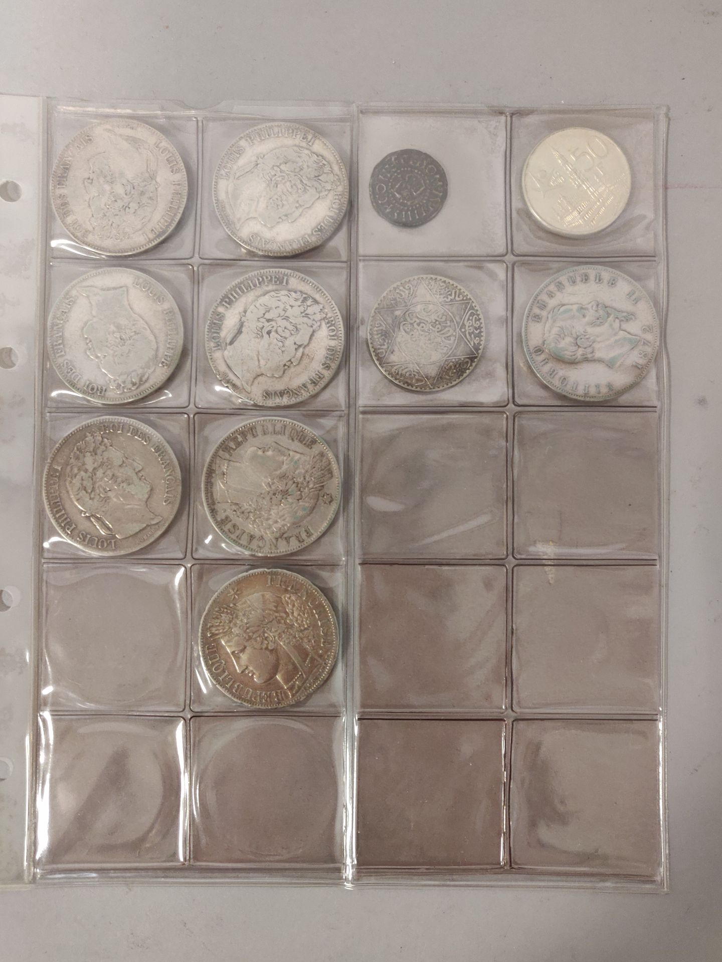 Null NUMISMATICS: Lot including 7 5 franc coins (Louis-philippe and French repub&hellip;