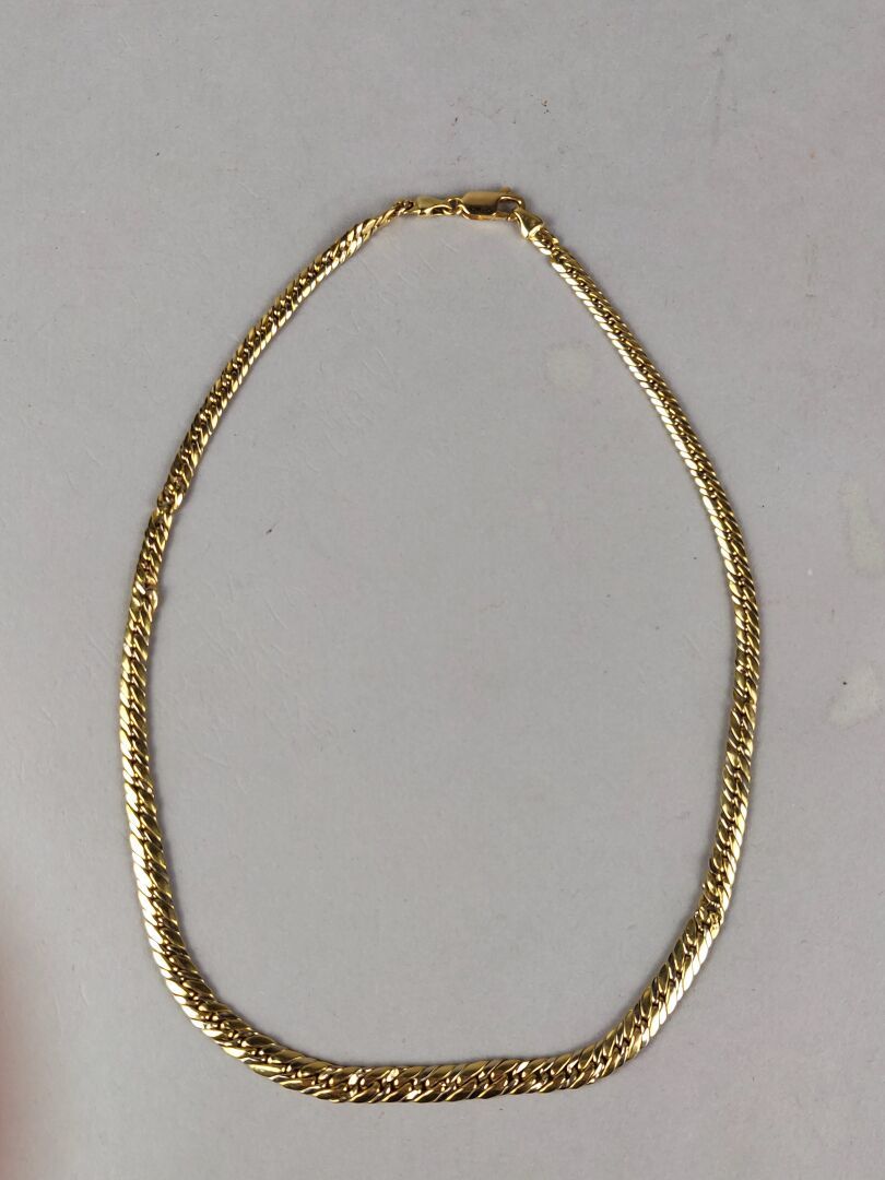 NECKLACE in two-tone gold (750/°°°) with semi rigid mesh… | Drouot.com