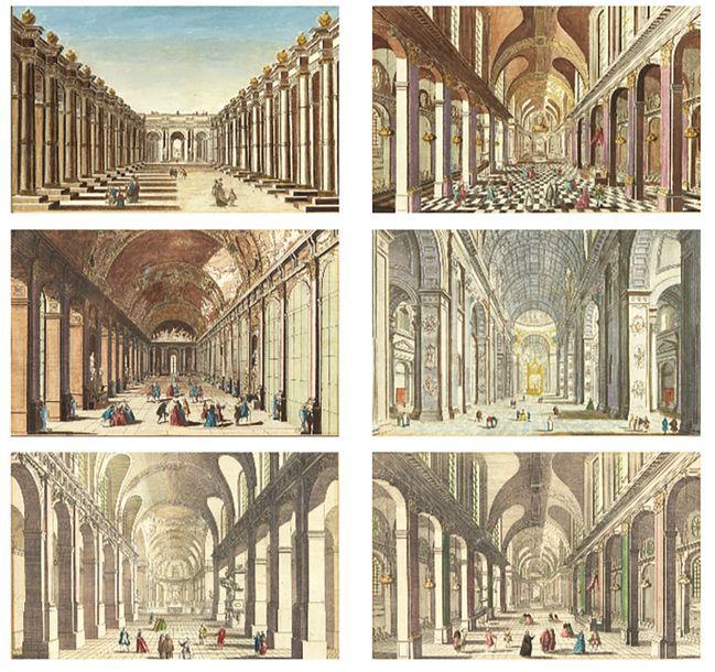 Null CONTINUATION OF SIX OPTICAL VIEWS OF GOUACHE Interior of 18th century palac&hellip;