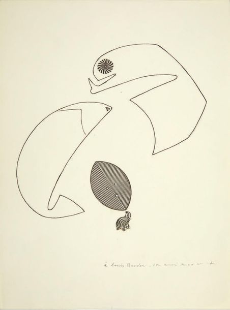 [ARTAUD]. Max ERNST. Deux dessins originaux, avec collage, pour Galapagos d'Anto&hellip;