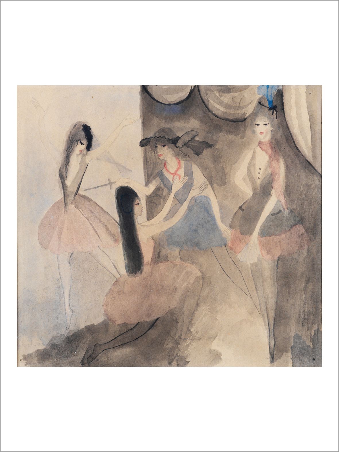 Marie LAURENCIN (1883-1956) Scène de ballet, 1913 circa
Acquerello, lavis d'inch&hellip;