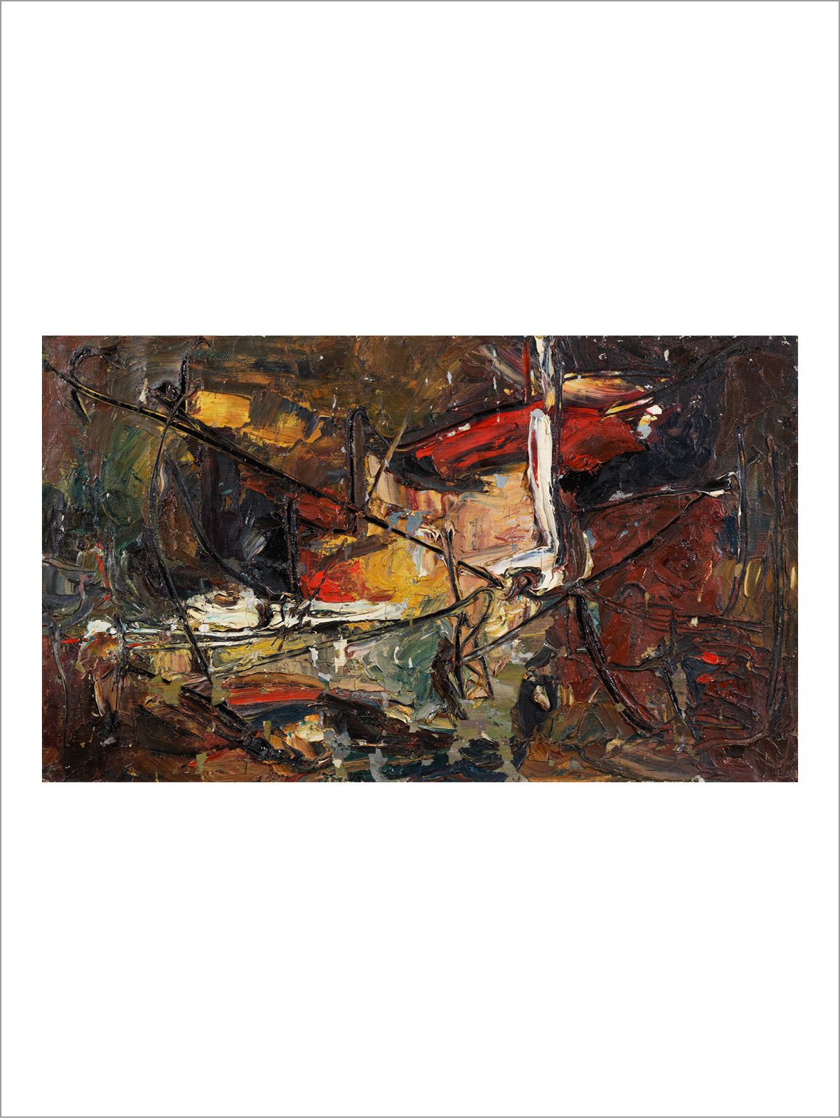 VLADIMIR NEMUKHIN (1925-2016) Composition sur fond marron, 1959
Öl auf Leinwand.&hellip;