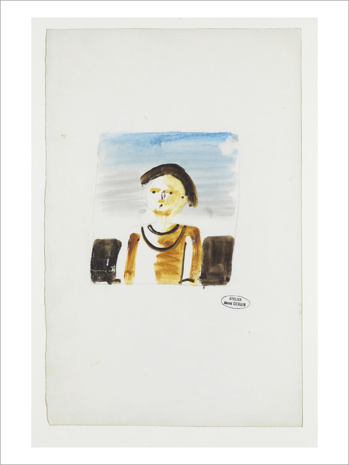 André DERAIN (1880-1954) Personnage
Aquarelle et crayon sur papier.
Deux cachets&hellip;