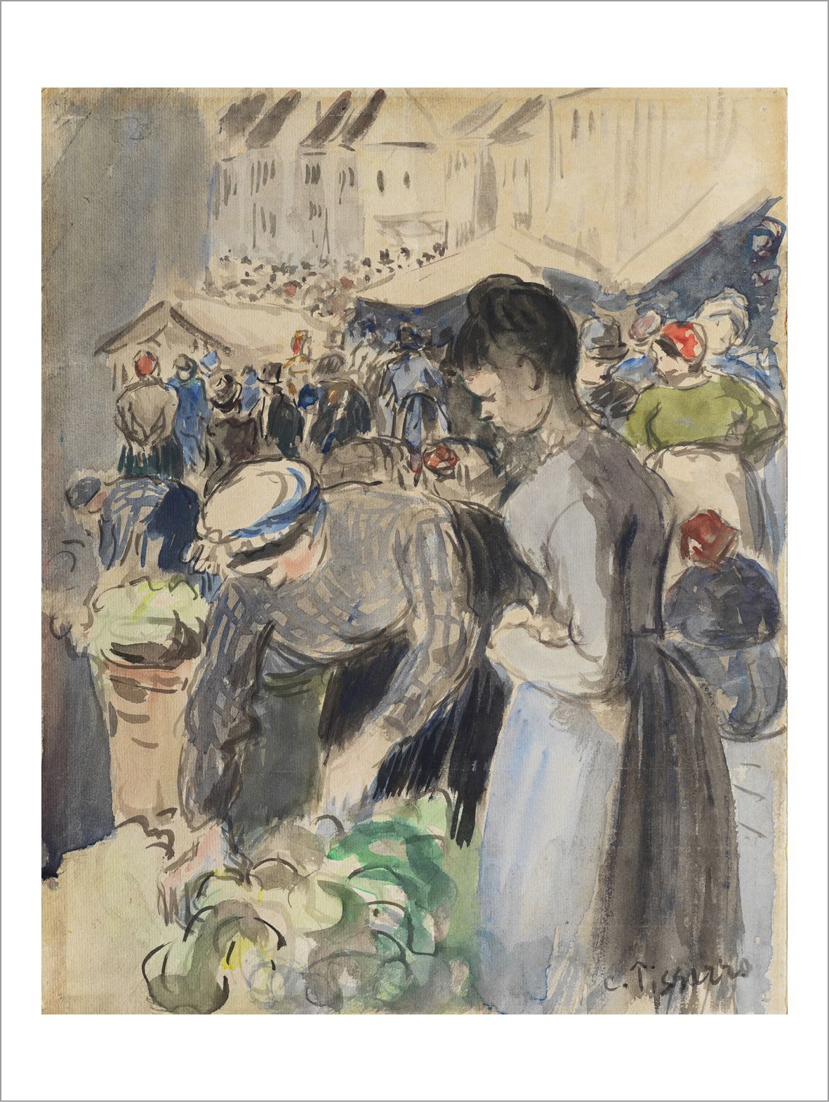 Camille PISSARRO (1830-1903) Le Marché à Pontoise, 1884 circa
Acquerello su cart&hellip;