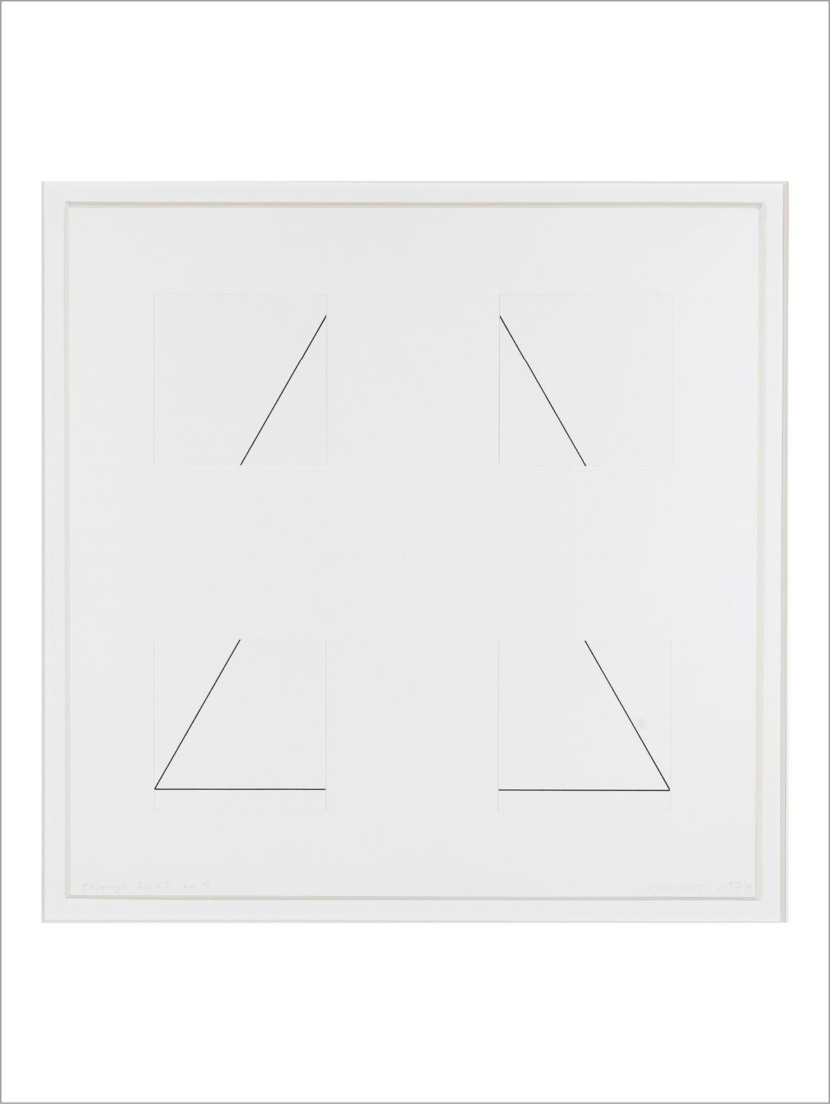 FRANÇOIS MORELLET (1926-2016) Triangolo diviso in 4, 1977
Inchiostro su carta.
F&hellip;