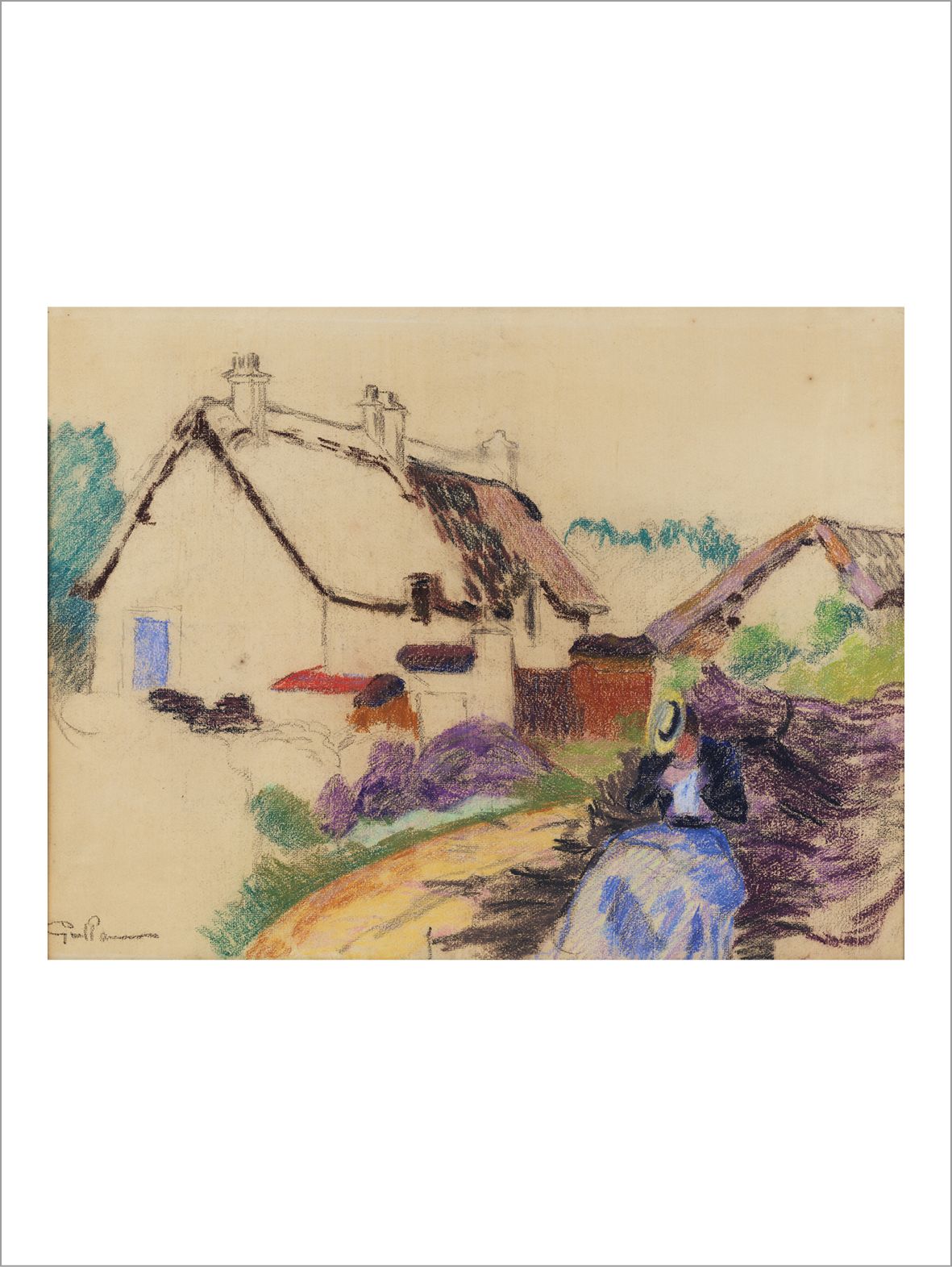 Armand GUILLAUMIN (1841-1927) Paysage aux maisons
Pastel sur papier.
Signé en ba&hellip;