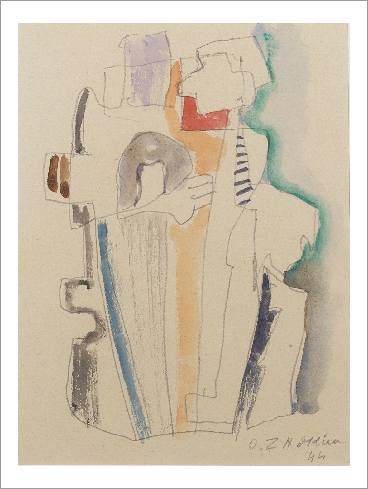Ossip ZADKINE (1890-1967) Composition, 1944
Watercolor and pencil on paper.
Sign&hellip;