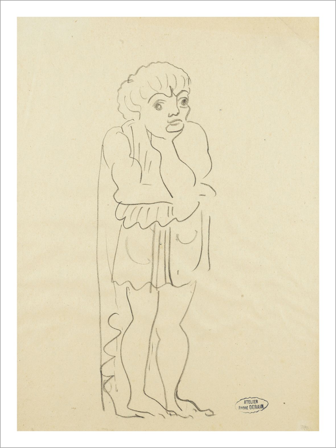 André DERAIN (1880-1954) 字母
纸上铅笔。
工作室右下方的印章。
纸上铅笔。
高_28,5厘米，宽_21,5厘米（见图）
出处：
- 现&hellip;