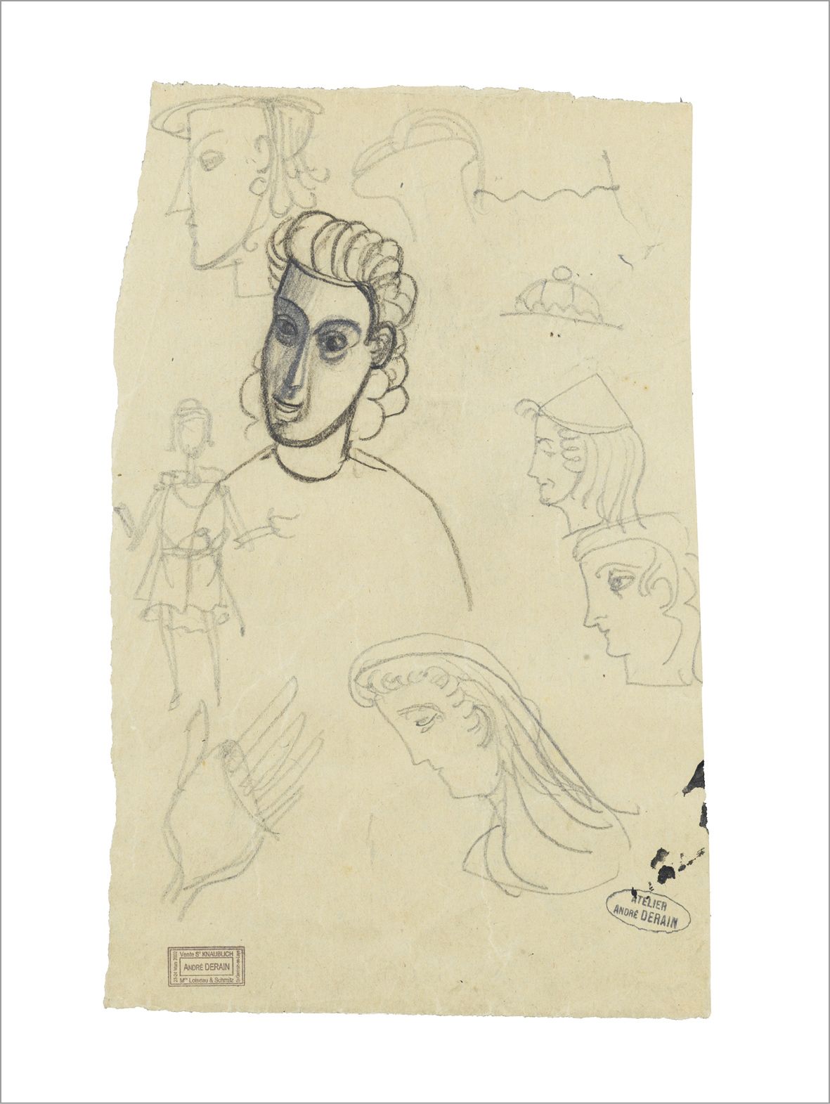 André DERAIN (1880-1954) Estudios
Lápiz sobre papel.
Sello del estudio abajo a l&hellip;